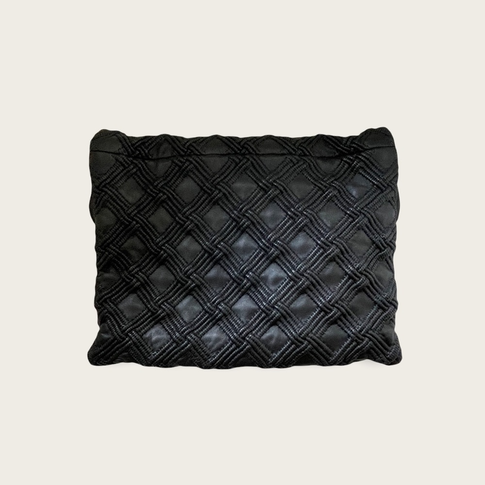 Chanel Bag  Large Walk of Fame  Black Silver clutch or chain Fits LAPTOP - Picture 2 of 16